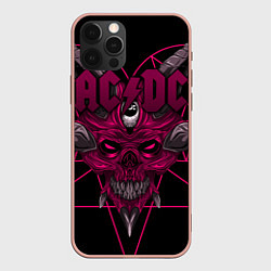 Чехол для iPhone 12 Pro Max ACDC, цвет: 3D-светло-розовый