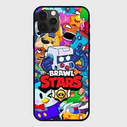 Чехол для iPhone 12 Pro Max BRAWL STARS 8-BIT, цвет: 3D-черный