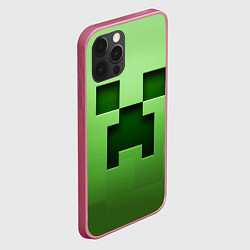 Чехол для iPhone 12 Pro Max MINECRAFT, цвет: 3D-малиновый — фото 2