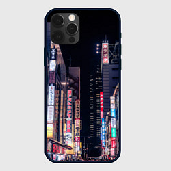 Чехол для iPhone 12 Pro Max Ночной Токио, цвет: 3D-черный