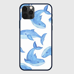 Чехол для iPhone 12 Pro Max Косяк китов, цвет: 3D-черный