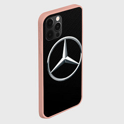 Чехол для iPhone 12 Pro Max MERCEDES-BENZ CARBON, цвет: 3D-светло-розовый — фото 2