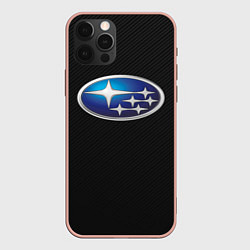 Чехол для iPhone 12 Pro Max SUBARU, цвет: 3D-светло-розовый