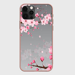 Чехол для iPhone 12 Pro Max САКУРА, цвет: 3D-светло-розовый