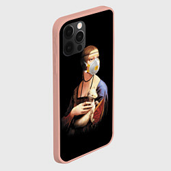 Чехол для iPhone 12 Pro Max Чечилия Галлерани - дама с горностаем, цвет: 3D-светло-розовый — фото 2