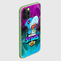 Чехол для iPhone 12 Pro Max BRAWL STARS LEON SHARK, цвет: 3D-салатовый — фото 2