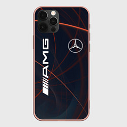 Чехол для iPhone 12 Pro Max MERCEDES-BENZ AMG, цвет: 3D-светло-розовый