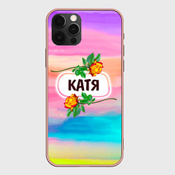 Чехол для iPhone 12 Pro Max Катя, цвет: 3D-светло-розовый