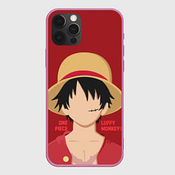 Чехол для iPhone 12 Pro Max Luffy, цвет: 3D-малиновый