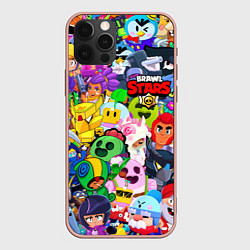 Чехол для iPhone 12 Pro Max BRAWL STARS ВСЕ БРАВЛЕРЫ, цвет: 3D-светло-розовый