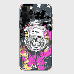 Чехол для iPhone 12 Pro Max Череп, цвет: 3D-светло-розовый