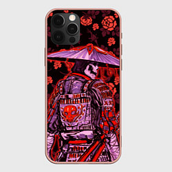 Чехол для iPhone 12 Pro Max Самурай в розах, цвет: 3D-светло-розовый