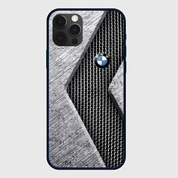 Чехол для iPhone 12 Pro Max BMW - emblem - metal - texture, цвет: 3D-черный