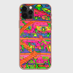 Чехол для iPhone 12 Pro Max ИНОПЛАНЕТЯНЕ КИСЛОТА, цвет: 3D-светло-розовый