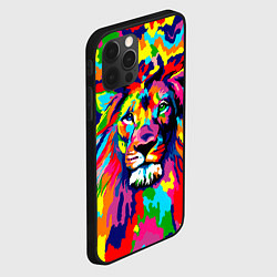 Чехол для iPhone 12 Pro Max Лев Artistic Art, цвет: 3D-черный — фото 2