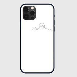 Чехол для iPhone 12 Pro Max Минимализм силуэт горы, цвет: 3D-черный