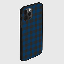 Чехол для iPhone 12 Pro Max Темно синяя Клетка, цвет: 3D-черный — фото 2