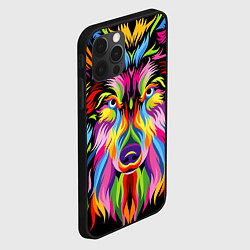 Чехол для iPhone 12 Pro Max Neon wolf, цвет: 3D-черный — фото 2