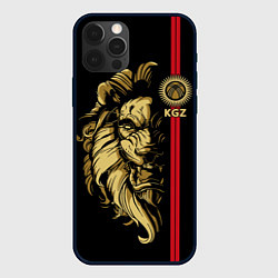 Чехол для iPhone 12 Pro Max Киргизия - золотой лев, цвет: 3D-черный