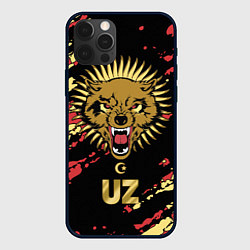 Чехол для iPhone 12 Pro Max Узбекистан - агрессивный волк, цвет: 3D-черный