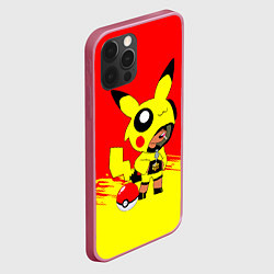 Чехол для iPhone 12 Pro Max Brawl starsLeon pikachu, цвет: 3D-малиновый — фото 2