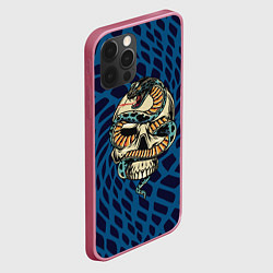 Чехол для iPhone 12 Pro Max Snake&Skull, цвет: 3D-малиновый — фото 2