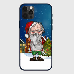 Чехол для iPhone 12 Pro Max Уставший Санта, цвет: 3D-черный