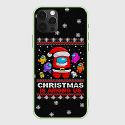 Чехол для iPhone 12 Pro Max Among Us Рождество, цвет: 3D-салатовый