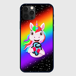 Чехол для iPhone 12 Pro Max AMONG US - С ЕДИНОРОГОМ, цвет: 3D-черный