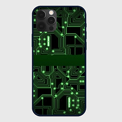 Чехол для iPhone 12 Pro Max Неоновая схема, цвет: 3D-черный