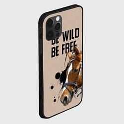 Чехол для iPhone 12 Pro Max Be wild be free, цвет: 3D-черный — фото 2