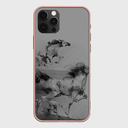 Чехол для iPhone 12 Pro Max Кони, цвет: 3D-светло-розовый