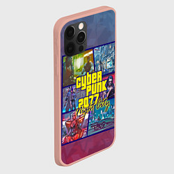 Чехол для iPhone 12 Pro Max Cyberpunk 2077 Night City, цвет: 3D-светло-розовый — фото 2