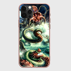 Чехол для iPhone 12 Pro Max Ктулху Лавкрафт, цвет: 3D-светло-розовый