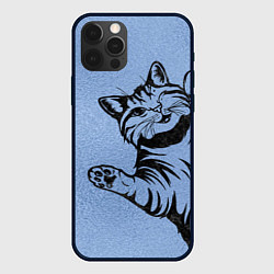 Чехол для iPhone 12 Pro Max Улыбающийся кот, цвет: 3D-черный
