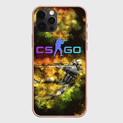 Чехол для iPhone 12 Pro Max CS GO Gold dust, цвет: 3D-светло-розовый