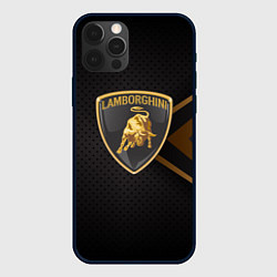 Чехол для iPhone 12 Pro Max LAMBORGHINI ЛАМБОРДЖИНИ, цвет: 3D-черный