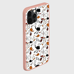 Чехол для iPhone 12 Pro Max Коты Паттерн, цвет: 3D-светло-розовый — фото 2