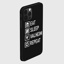 Чехол для iPhone 12 Pro Max EatSleepValheimRepeat, цвет: 3D-черный — фото 2
