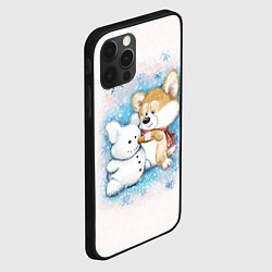 Чехол для iPhone 12 Pro Max Корги и снеговик, цвет: 3D-черный — фото 2