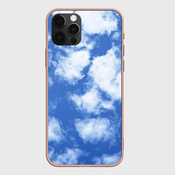 Чехол для iPhone 12 Pro Max ОБЛАКА, цвет: 3D-светло-розовый
