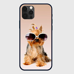 Чехол для iPhone 12 Pro Max Собака в очках, цвет: 3D-черный