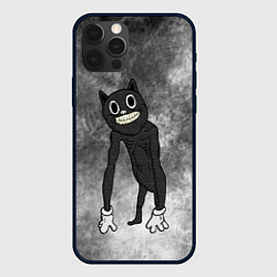 Чехол для iPhone 12 Pro Max Cartoon cat, цвет: 3D-черный