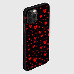 Чехол для iPhone 12 Pro Max Красные сердца, цвет: 3D-черный — фото 2