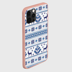 Чехол для iPhone 12 Pro Max Русские народные узоры, цвет: 3D-светло-розовый — фото 2