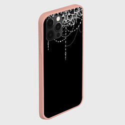Чехол для iPhone 12 Pro Max Белая Мандала, цвет: 3D-светло-розовый — фото 2