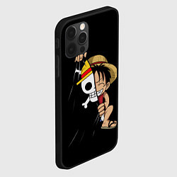 Чехол для iPhone 12 Pro Max ONE PIECE ЛУФФИ ЧЕРЕП СИМВОЛ, цвет: 3D-черный — фото 2