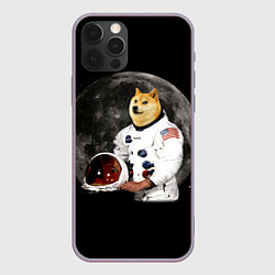 Чехол для iPhone 12 Pro Max Доги Космонавт, цвет: 3D-серый