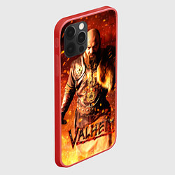 Чехол для iPhone 12 Pro Max Valheim Викинг в огне, цвет: 3D-красный — фото 2