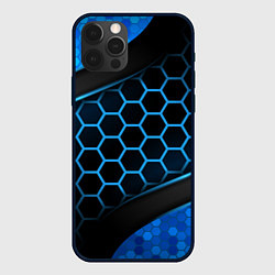 Чехол для iPhone 12 Pro Max 3D luxury blue 3Д СОТЫ и плиты, цвет: 3D-черный